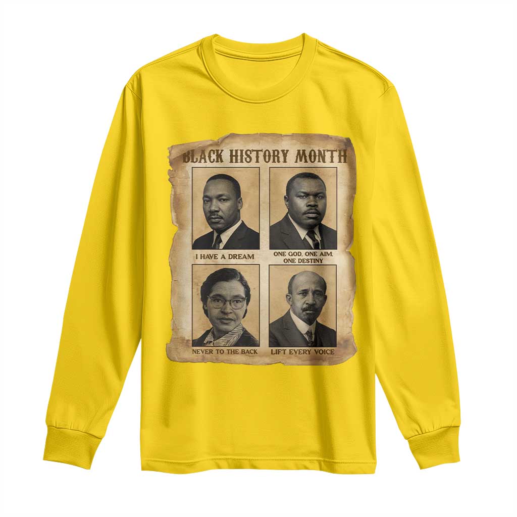 Vintage African American Heroes Long Sleeve Shirt Black Pride Inspiration - Wonder Print Shop