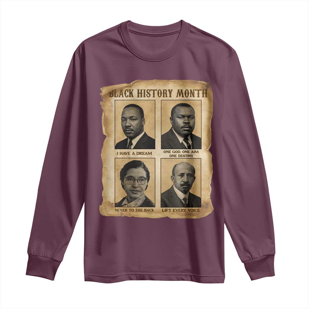 Vintage African American Heroes Long Sleeve Shirt Black Pride Inspiration - Wonder Print Shop