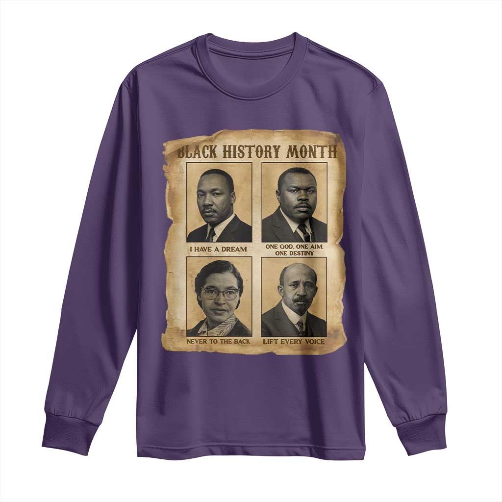 Vintage African American Heroes Long Sleeve Shirt Black Pride Inspiration - Wonder Print Shop
