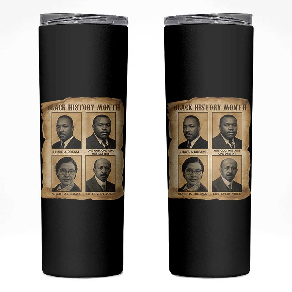 Vintage African American Heroes Skinny Tumbler Black Pride Inspiration - Wonder Print Shop