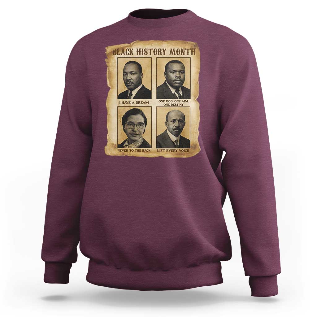 Vintage African American Heroes Sweatshirt Black Pride Inspiration - Wonder Print Shop