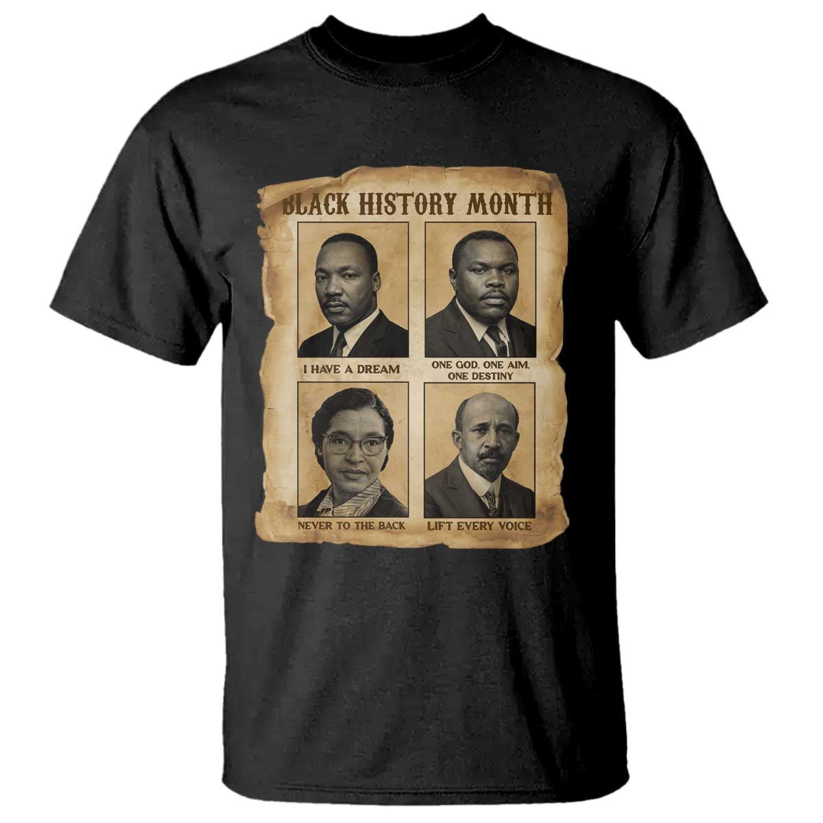 Vintage African American Heroes T Shirt Black Pride Inspiration - Wonder Print Shop