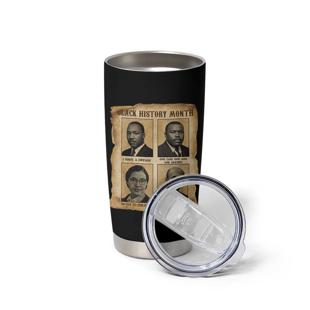 Vintage African American Heroes Tumbler Cup Black Pride Inspiration - Wonder Print Shop