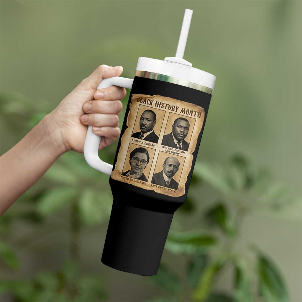 Vintage African American Heroes Tumbler With Handle Black Pride Inspiration - Wonder Print Shop