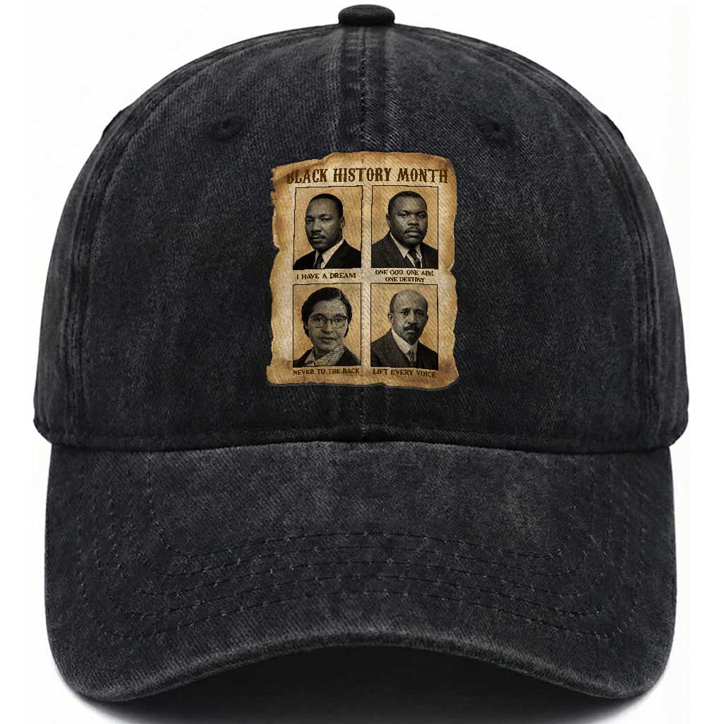 Vintage African American Heroes Washed Cotton Baseball Cap Black Pride Inspiration
