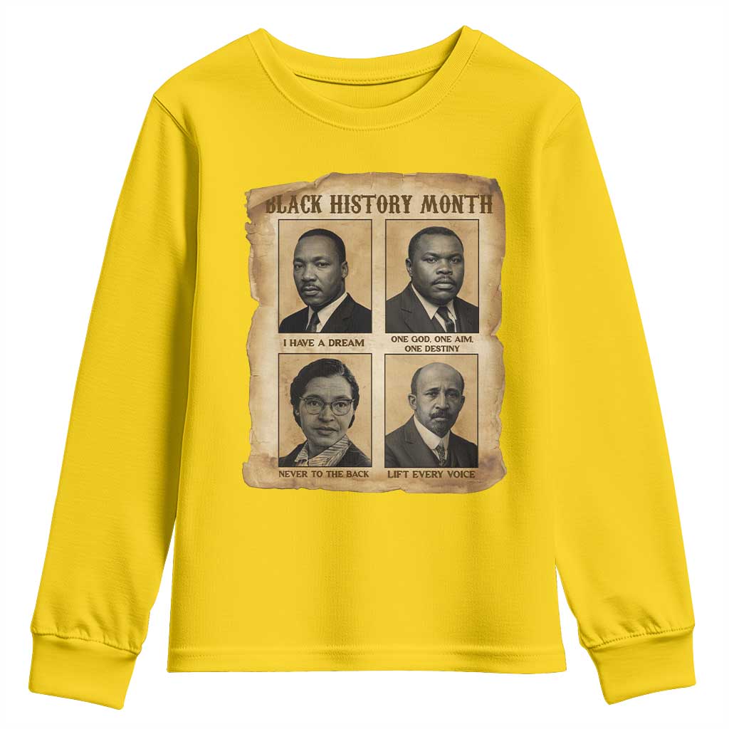Vintage African American Heroes Youth Sweatshirt Black Pride Inspiration - Wonder Print Shop