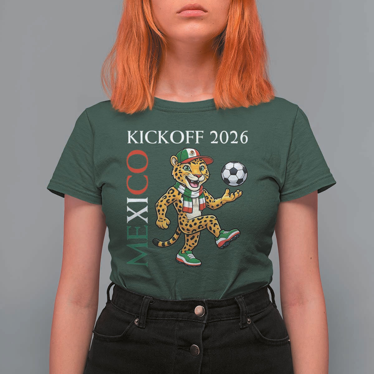 Mexico Soccer Pride Jaguar Kickoff 2026 T Shirt For Women
