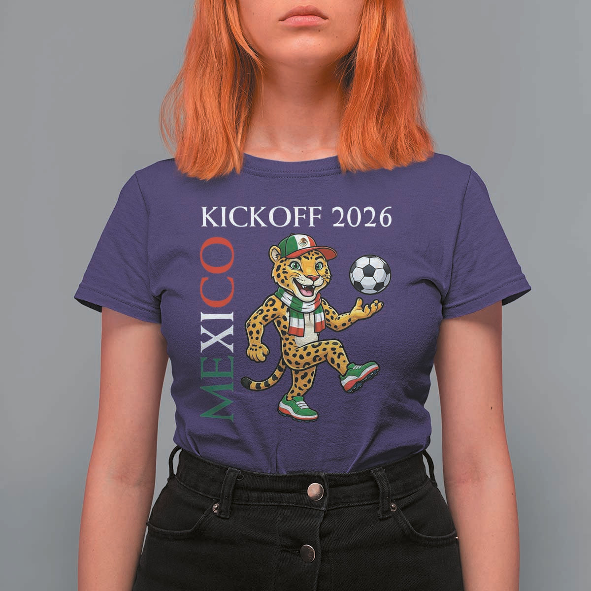 Mexico Soccer Pride Jaguar Kickoff 2026 T Shirt For Women