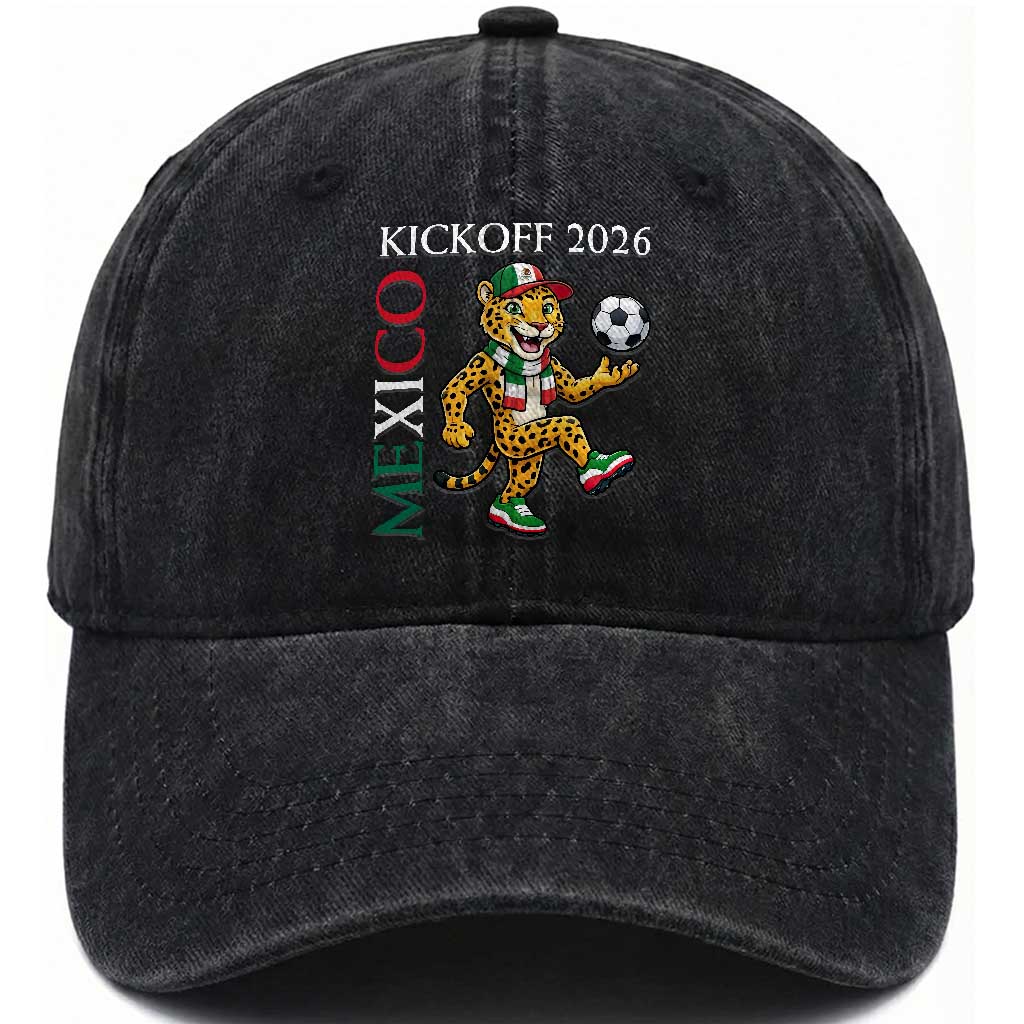 Mexico Soccer Pride Jaguar Kickoff 2026 Washed Cotton Baseball Cap
