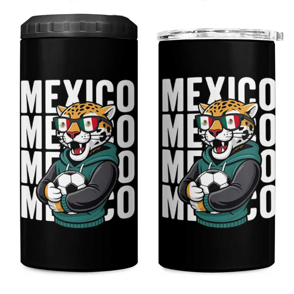 Fierce Mexico Jaguar Soccer Pride Fan Gift 4 in 1 Can Cooler Tumbler