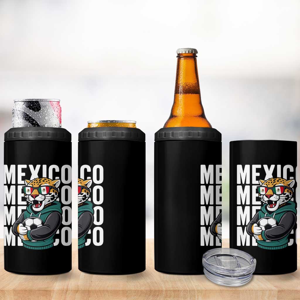 Fierce Mexico Jaguar Soccer Pride Fan Gift 4 in 1 Can Cooler Tumbler