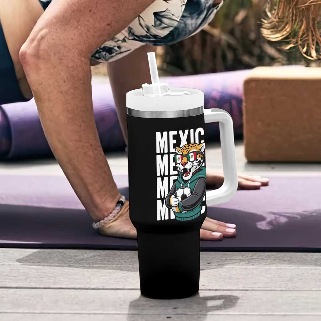 Fierce Mexico Jaguar Soccer Pride Fan Gift Tumbler With Handle