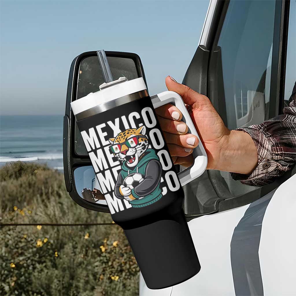 Fierce Mexico Jaguar Soccer Pride Fan Gift Tumbler With Handle