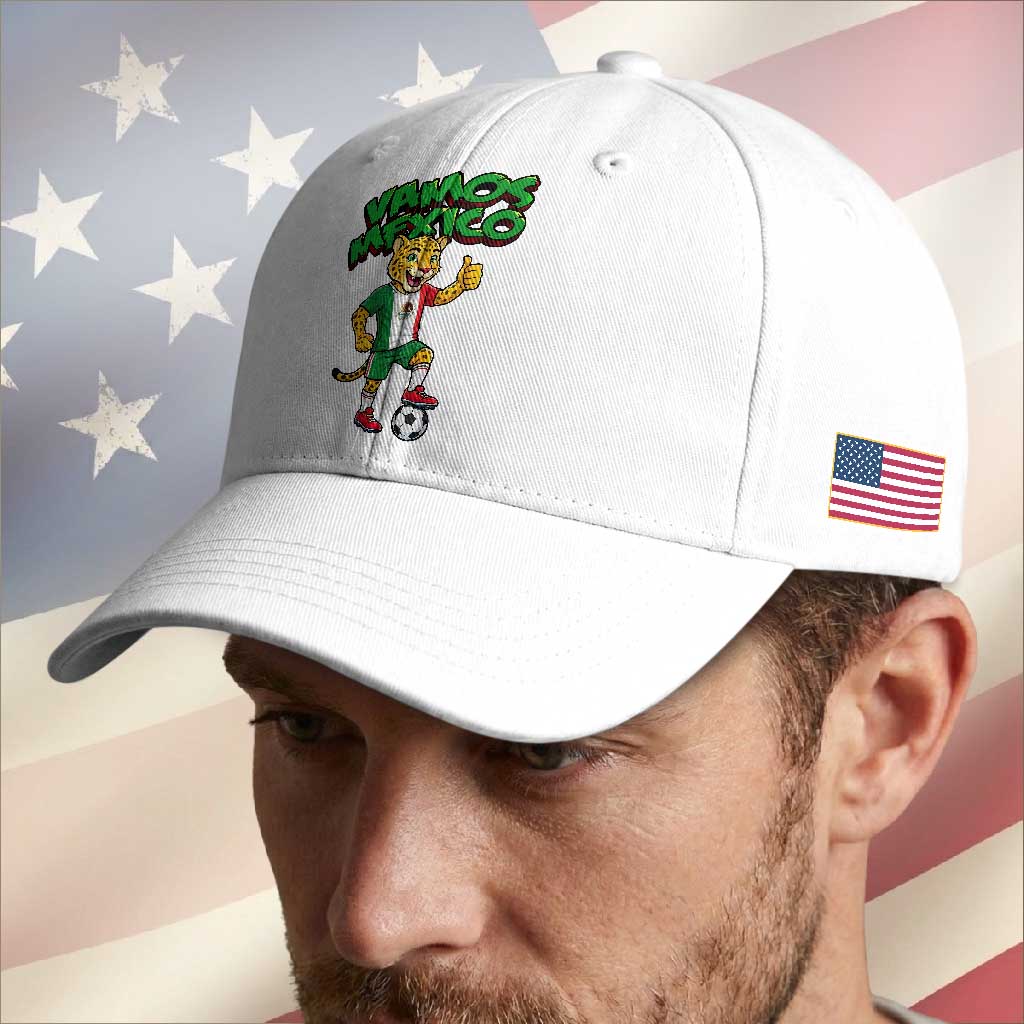 Vamos Mexico Fierce Leopard Baseball Cap Soccer 2026 Fan Gift