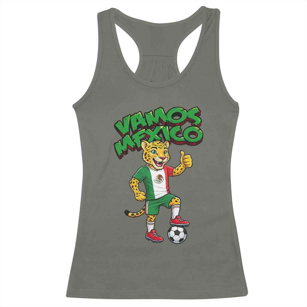 Vamos Mexico Fierce Leopard Racerback Tank Top Soccer 2026 Fan Gift