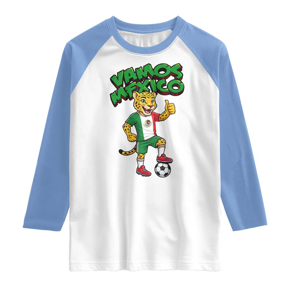 Vamos Mexico Fierce Leopard Raglan Shirt Soccer 2026 Fan Gift