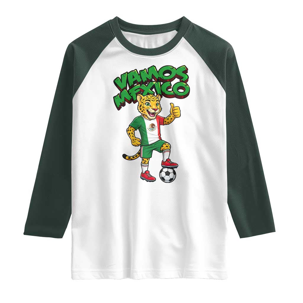 Vamos Mexico Fierce Leopard Raglan Shirt Soccer 2026 Fan Gift