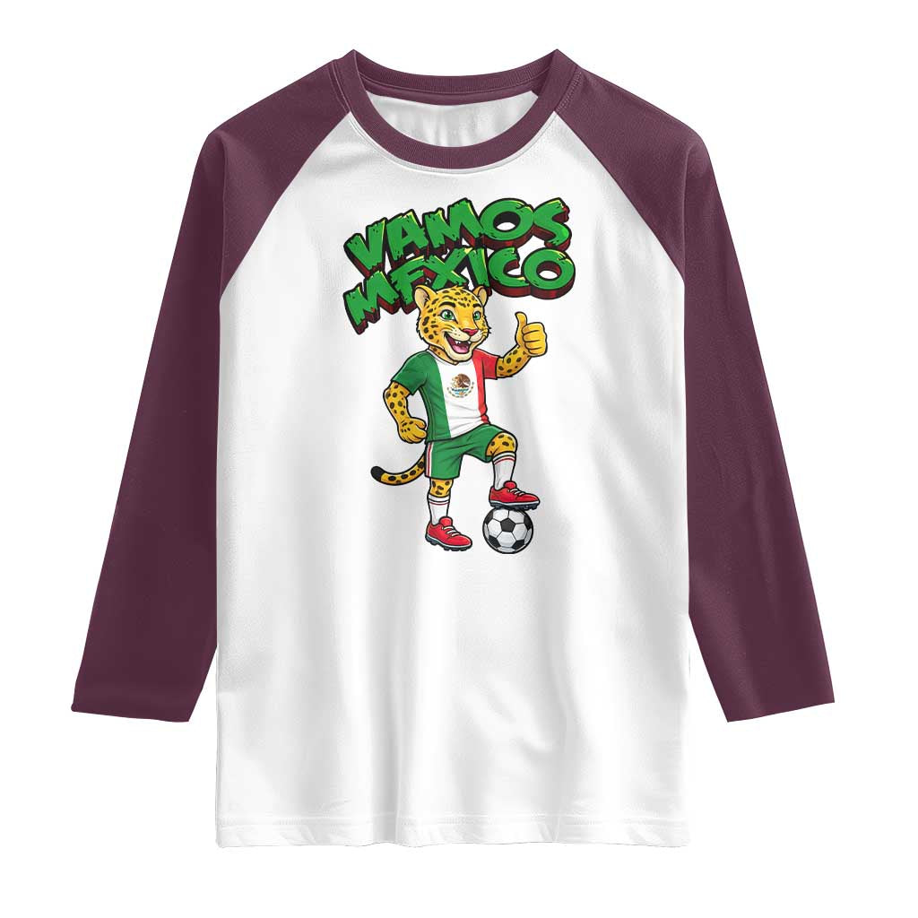 Vamos Mexico Fierce Leopard Raglan Shirt Soccer 2026 Fan Gift