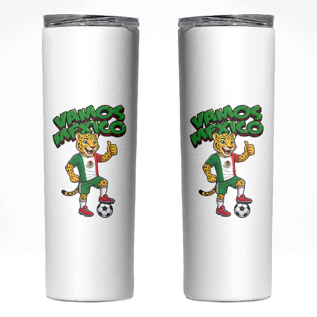 Vamos Mexico Fierce Leopard Skinny Tumbler Soccer 2026 Fan Gift