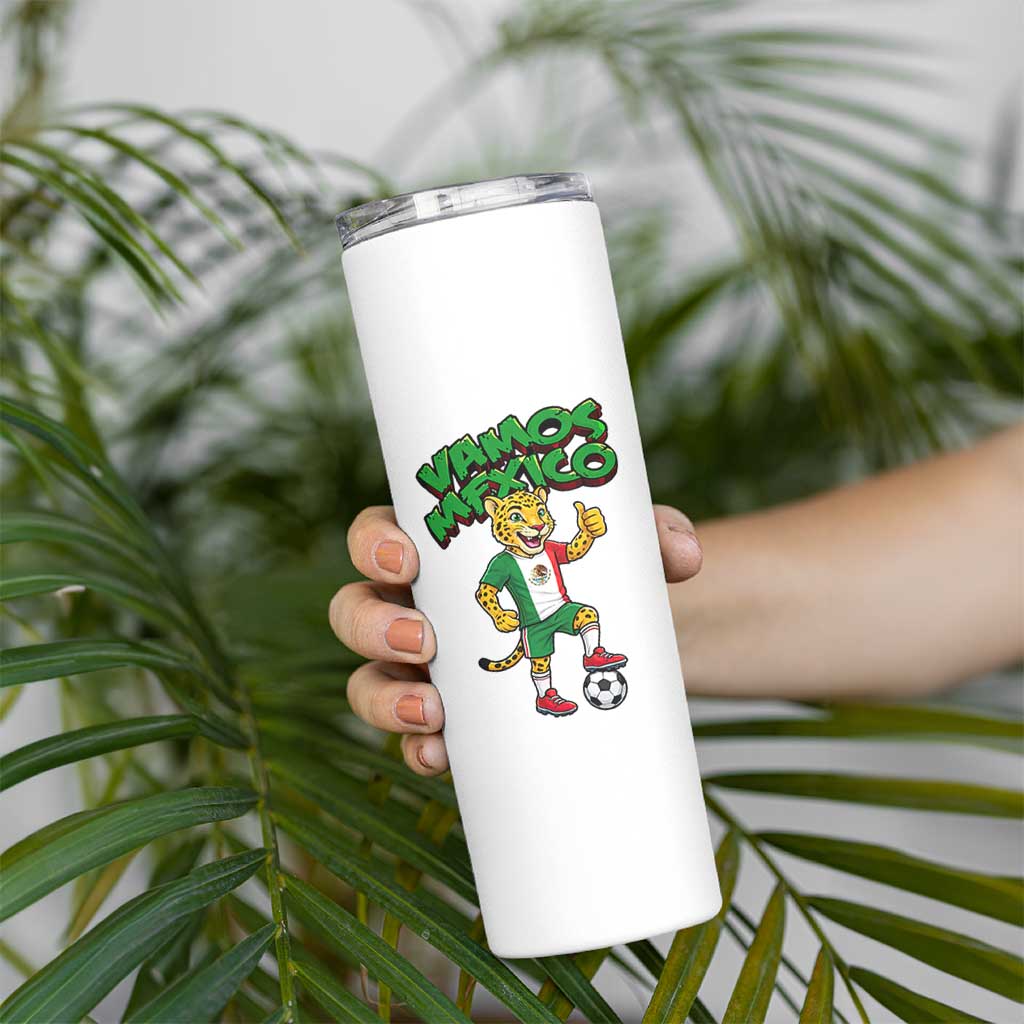 Vamos Mexico Fierce Leopard Skinny Tumbler Soccer 2026 Fan Gift