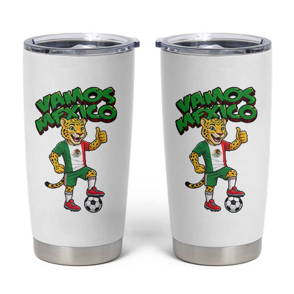 Vamos Mexico Fierce Leopard Tumbler Cup Soccer 2026 Fan Gift