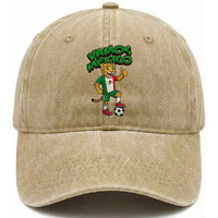Vamos Mexico Fierce Leopard Washed Cotton Baseball Cap Soccer 2026 Fan Gift