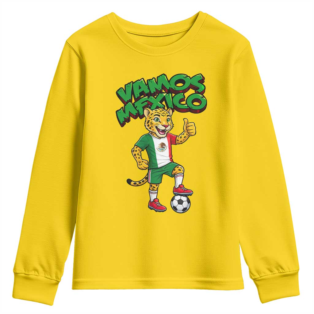 Vamos Mexico Fierce Leopard Youth Sweatshirt Soccer 2026 Fan Gift