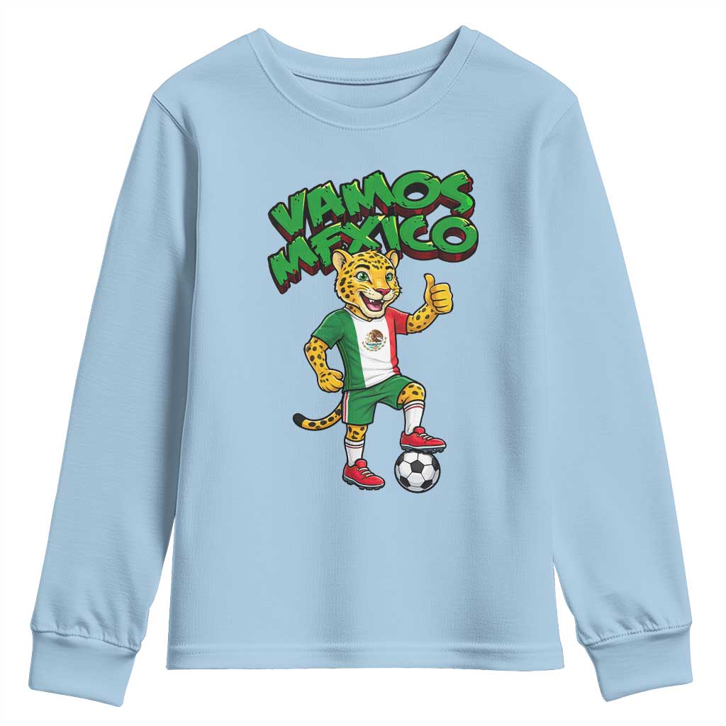 Vamos Mexico Fierce Leopard Youth Sweatshirt Soccer 2026 Fan Gift