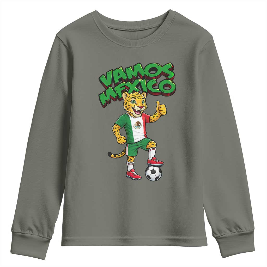 Vamos Mexico Fierce Leopard Youth Sweatshirt Soccer 2026 Fan Gift