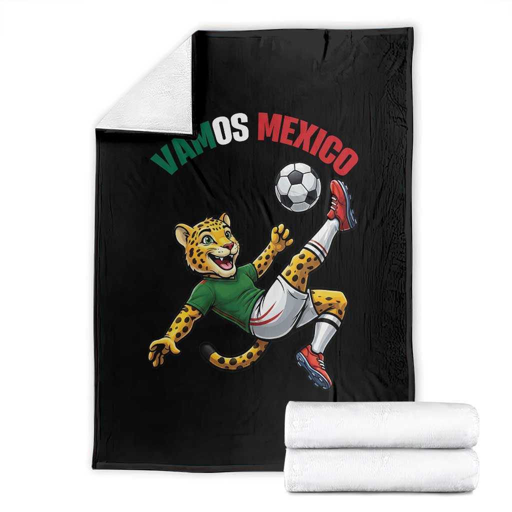Vamos Mexico Fierce Leopard Soccer 2026 Throw Blanket Mexican Fan Gift