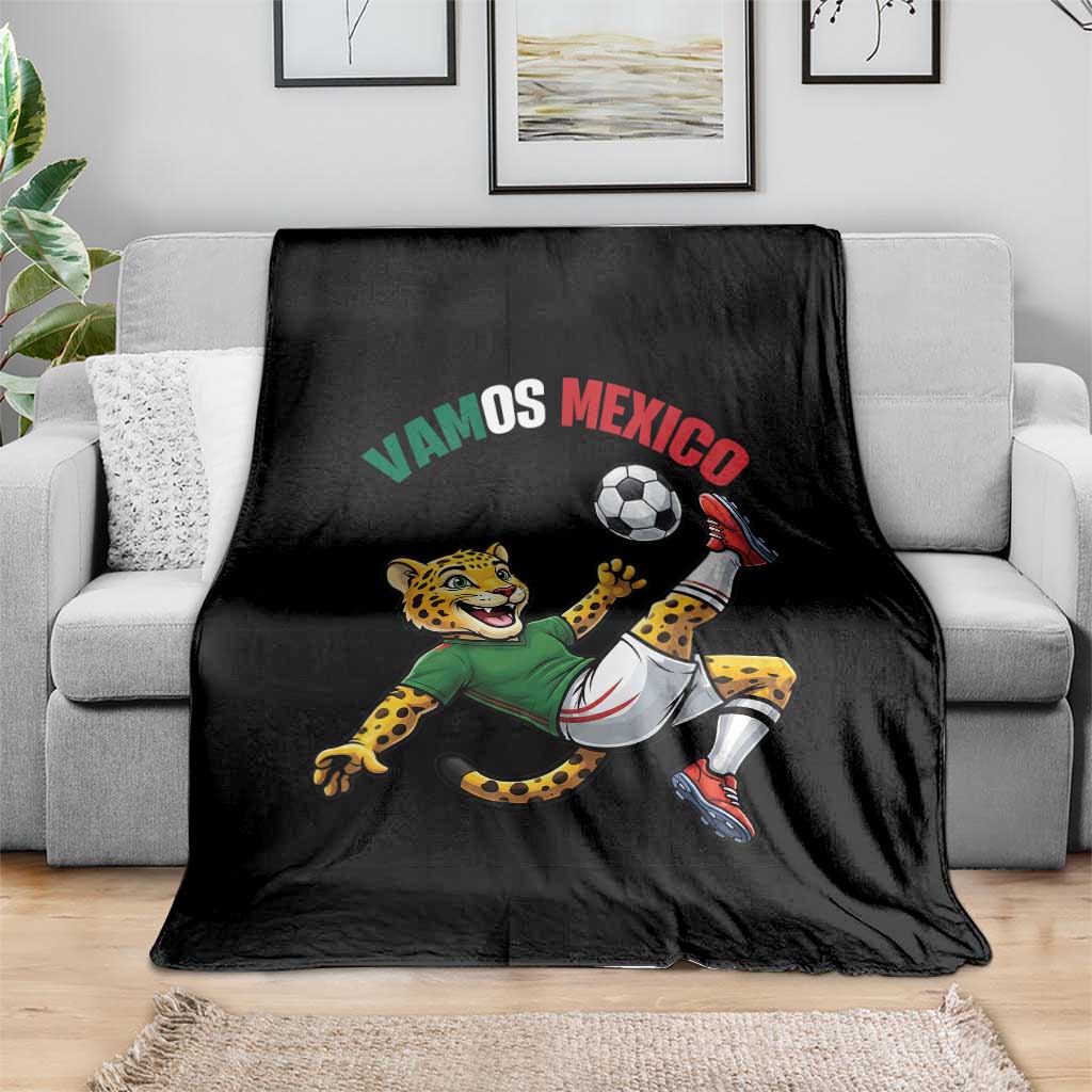 Vamos Mexico Fierce Leopard Soccer 2026 Throw Blanket Mexican Fan Gift