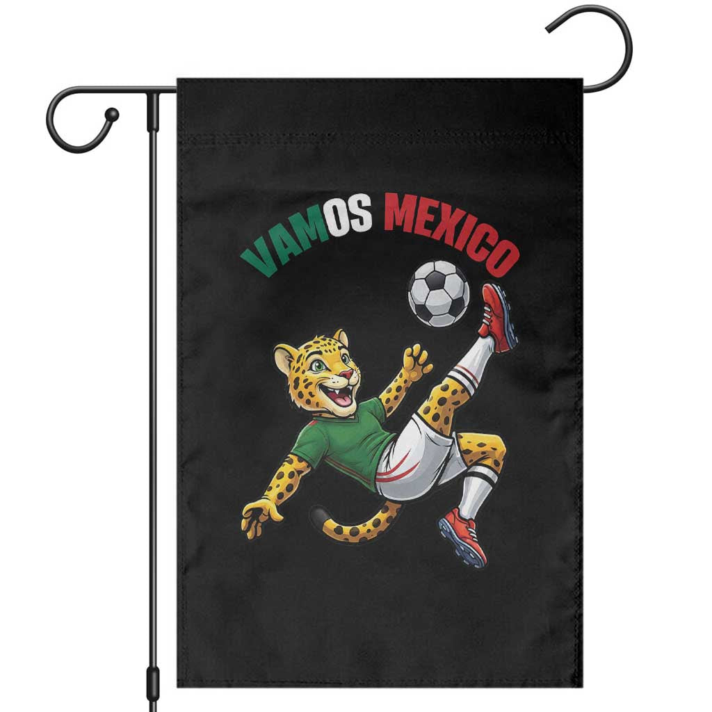 Vamos Mexico Fierce Leopard Soccer 2026 Garden Flag Mexican Fan Gift