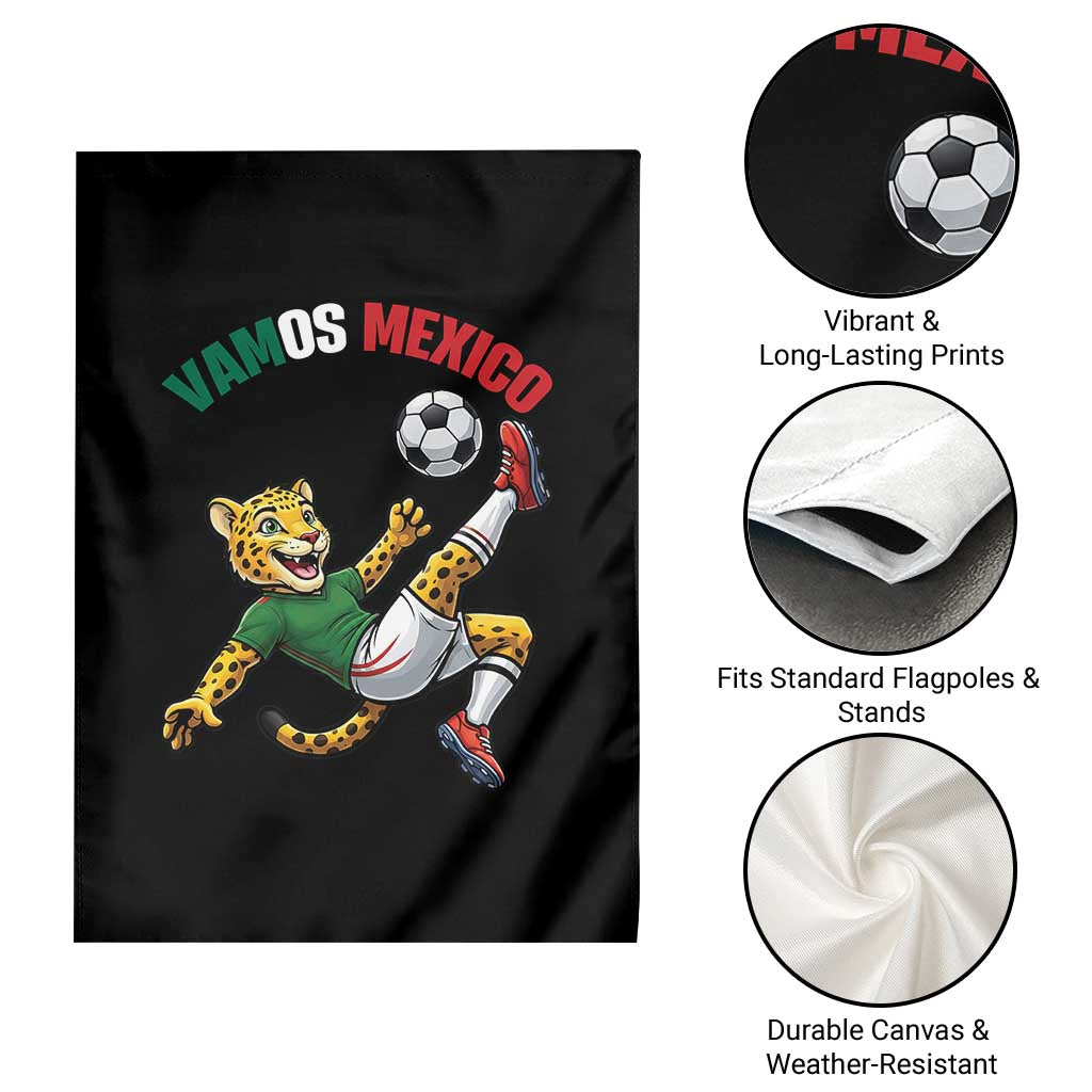 Vamos Mexico Fierce Leopard Soccer 2026 Garden Flag Mexican Fan Gift