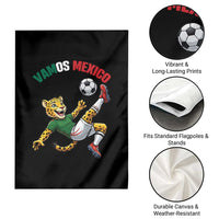 Vamos Mexico Fierce Leopard Soccer 2026 Garden Flag Mexican Fan Gift