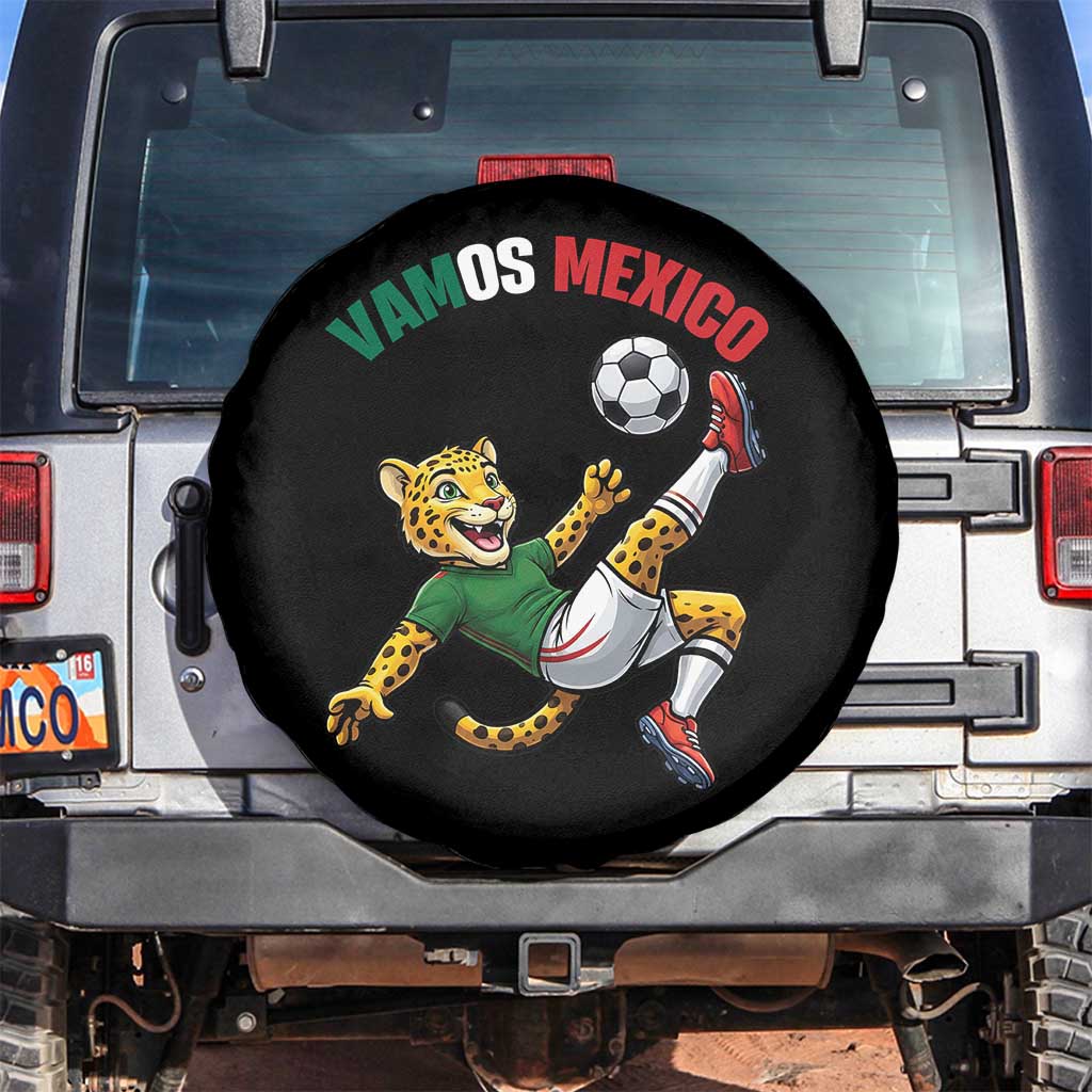 Vamos Mexico Fierce Leopard Soccer 2026 Spare Tire Cover Mexican Fan Gift
