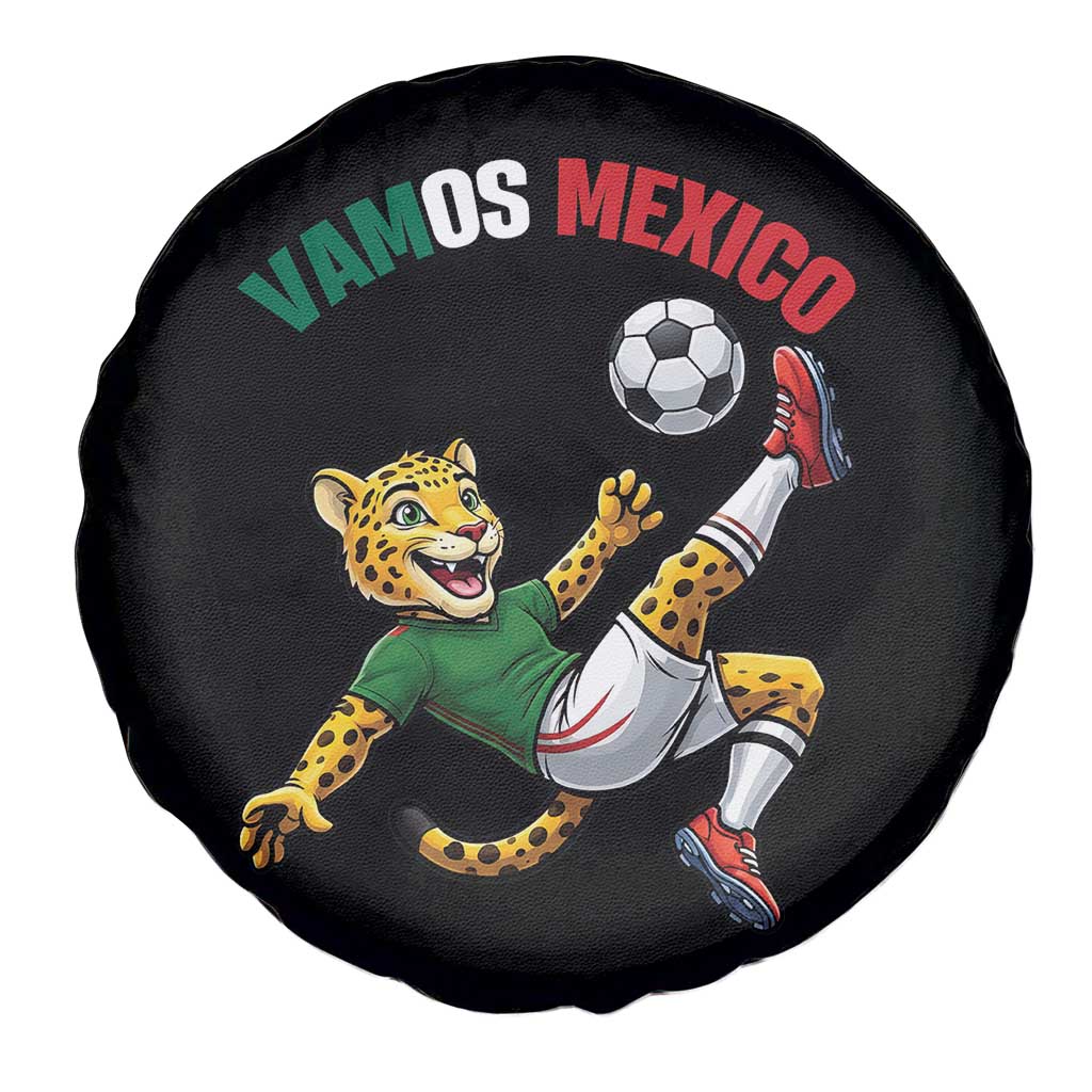 Vamos Mexico Fierce Leopard Soccer 2026 Spare Tire Cover Mexican Fan Gift