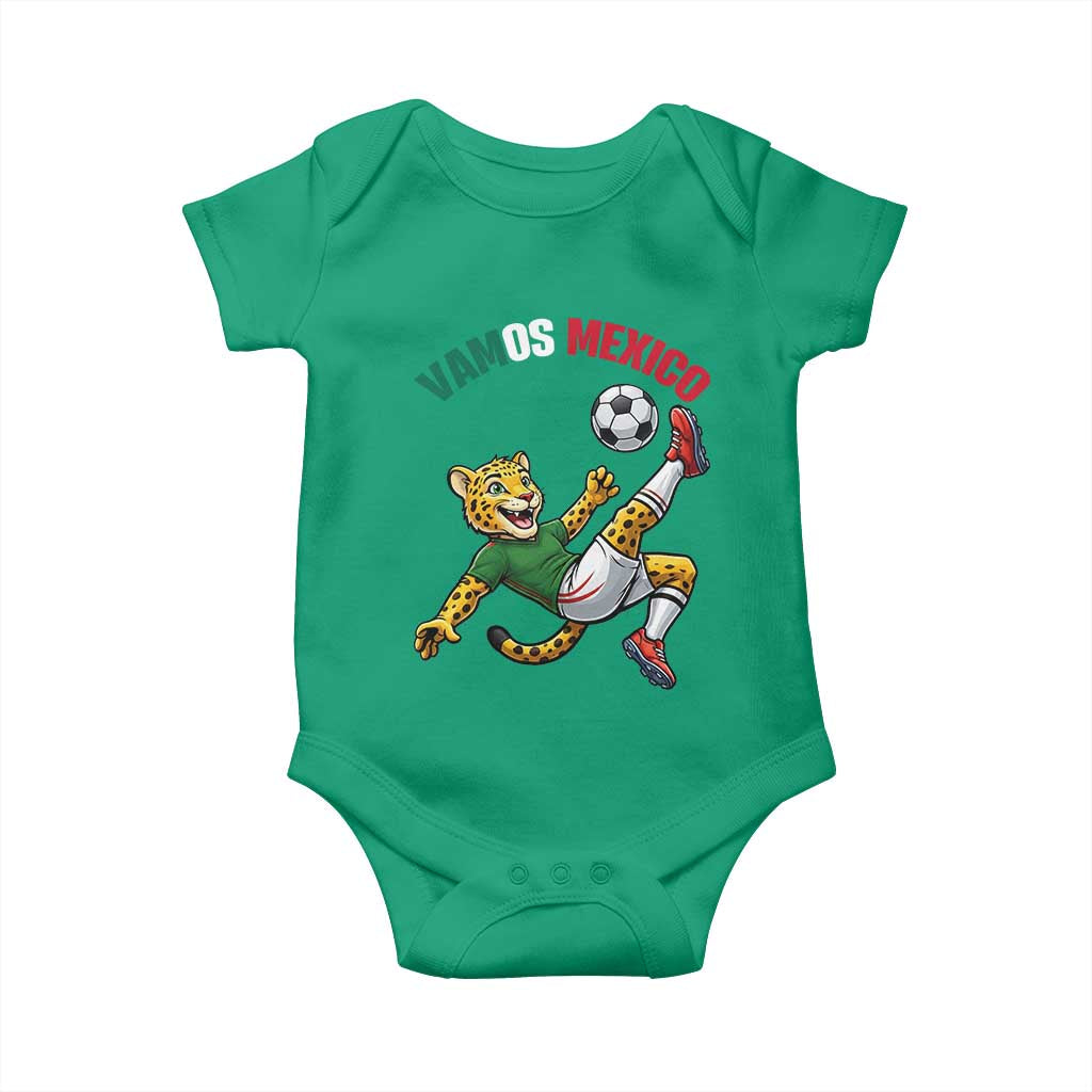Vamos Mexico Fierce Leopard Soccer 2026 Baby Onesie Mexican Fan Gift