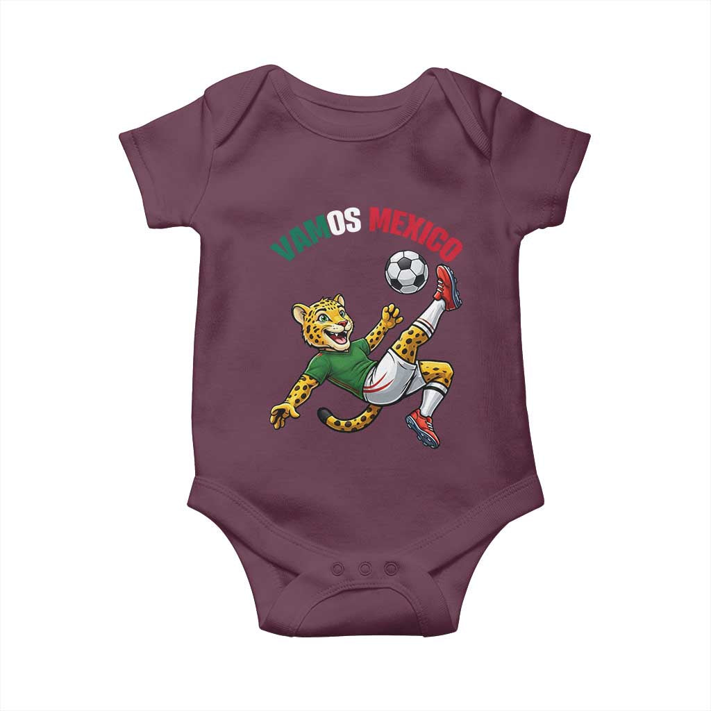 Vamos Mexico Fierce Leopard Soccer 2026 Baby Onesie Mexican Fan Gift