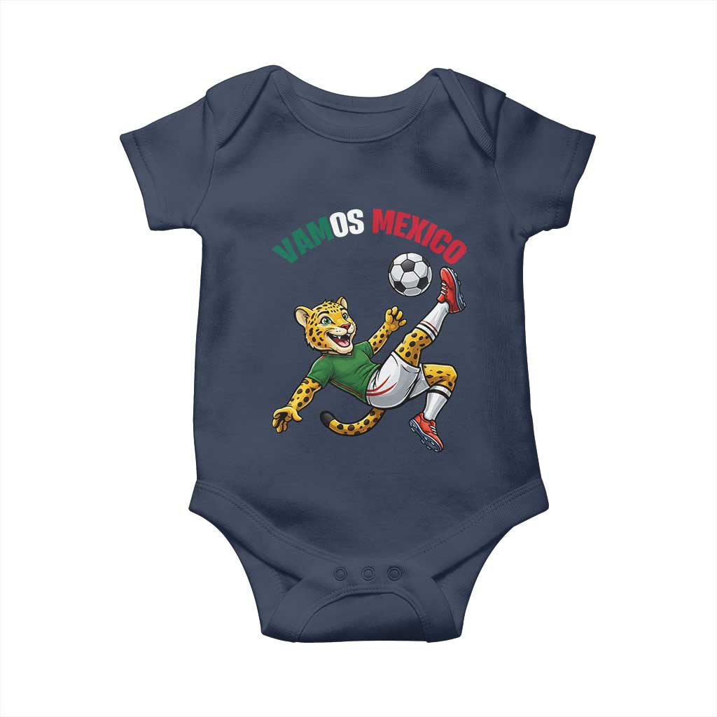 Vamos Mexico Fierce Leopard Soccer 2026 Baby Onesie Mexican Fan Gift