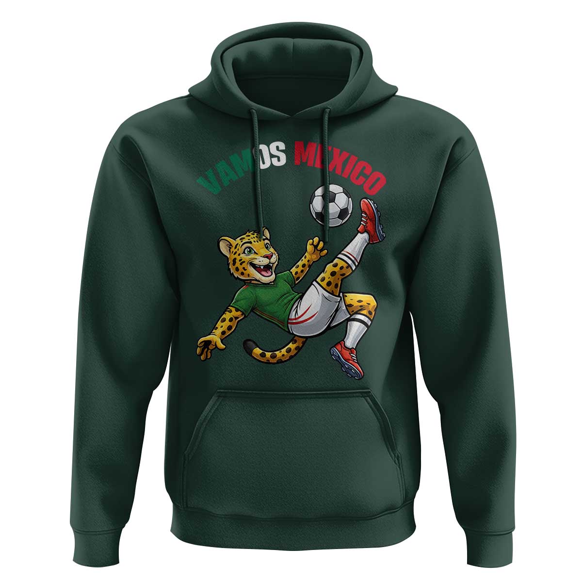 Vamos Mexico Fierce Leopard Soccer 2026 Hoodie Mexican Fan Gift