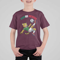 Vamos Mexico Fierce Leopard Soccer 2026 T Shirt For Kid Mexican Fan Gift