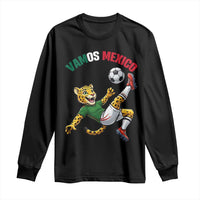Vamos Mexico Fierce Leopard Soccer 2026 Long Sleeve Shirt Mexican Fan Gift
