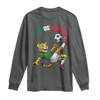 Vamos Mexico Fierce Leopard Soccer 2026 Long Sleeve Shirt Mexican Fan Gift