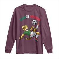 Vamos Mexico Fierce Leopard Soccer 2026 Long Sleeve Shirt Mexican Fan Gift