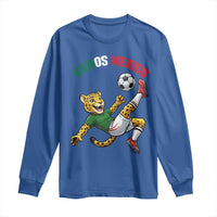 Vamos Mexico Fierce Leopard Soccer 2026 Long Sleeve Shirt Mexican Fan Gift