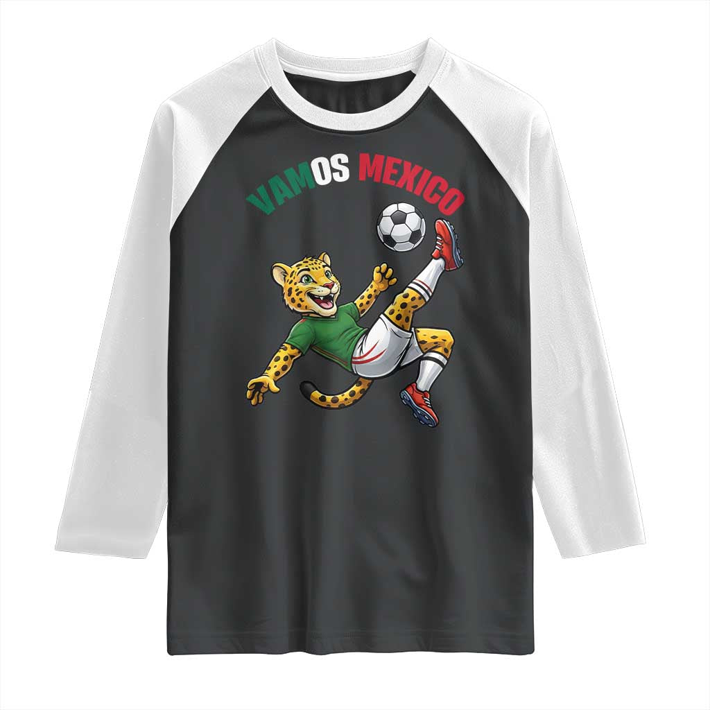 Vamos Mexico Fierce Leopard Soccer 2026 Raglan Shirt Mexican Fan Gift