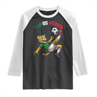 Vamos Mexico Fierce Leopard Soccer 2026 Raglan Shirt Mexican Fan Gift