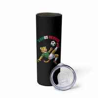 Vamos Mexico Fierce Leopard Soccer 2026 Skinny Tumbler Mexican Fan Gift