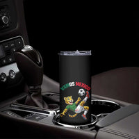 Vamos Mexico Fierce Leopard Soccer 2026 Skinny Tumbler Mexican Fan Gift