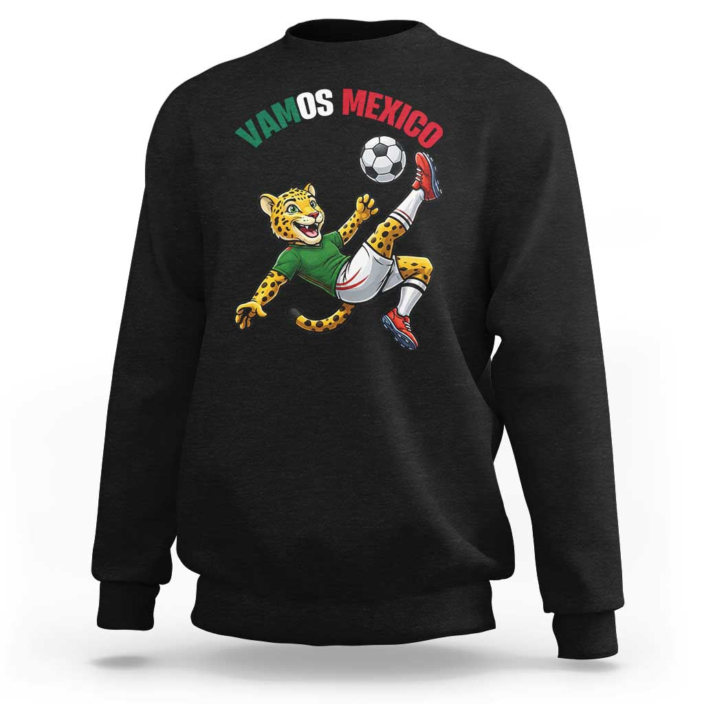 Vamos Mexico Fierce Leopard Soccer 2026 Sweatshirt Mexican Fan Gift